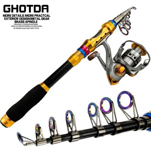 Superhard Short Fishing Rod Combo 1.8-3.6M Telescoppic Fishing Rod 13BB Spinning Fishing Reel