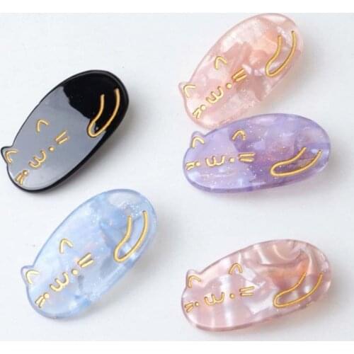 Fashion Women Cute Cat Hair Clip Acrylic Hairpin Baby Girls Sweet Cartoon Animals Colorful Barrette Hair Accessories