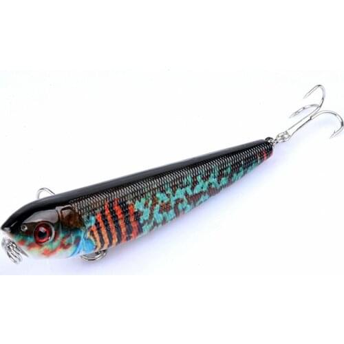 1Pcs 8.5cm/9.6g Wobblers Pencil Fishing Lures Bait TopWater Lifelike Artificial Hard Peche Leurre Swimbait With 2 Treble Hooks
