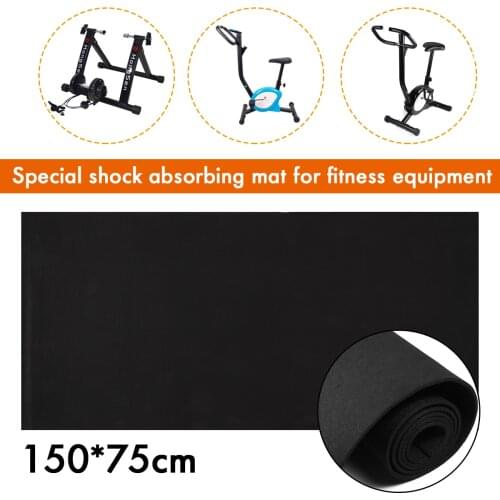 1500x750mm Exercise Mat Gym Fitness Equipment For Treadmill Bike Protect Floor Mat Running Machine Shock Absorbing Pad Black