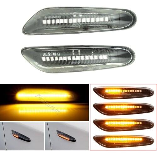 2x Side Marker Light Dynamic Yellow LED Side Marker Turn Signal Lights For BMW E90 E91 E92 E93 E46 E60 E82 Car Light Accessories