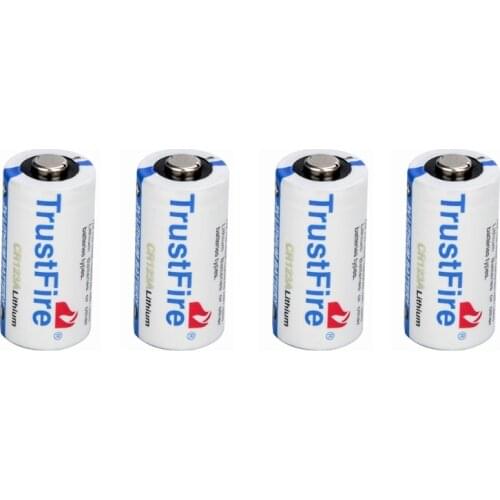4 Pack CR123A 3V Lithium Non-Rechargeable 1300mAh Battery for Photo Camera Flashlight Door Sensor Single Use