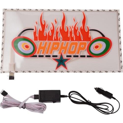 46cm*25.3cm Colorful Music Rhythm Sticker Flame Logo Activated Rhythm Lights Car Sticker 2000H
