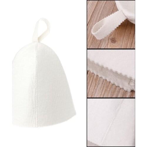 White Wool Sauna Hat Anti Heat For Bath House Head Protector Russian Style K0AB