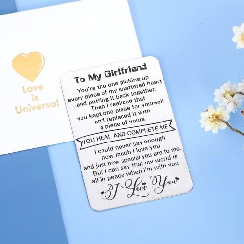 TO MY GIRLFRIEND Wallet Cards Inserts Love Note Girlfriend Gifts Anniversary Valentine Gifts Party Favors Christmas Gifts
