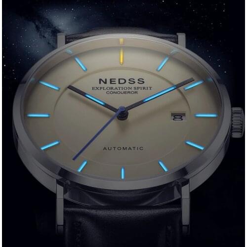 2018 NDESS Automatic watch Mens Watches miyota 9015 mechanical Watches Men Steel Military Army Watches Male Business Wrist watch
