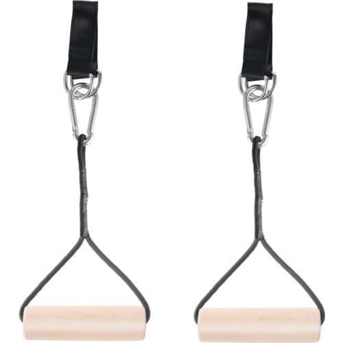 1 Pair Pull Up Hand Wooden Grip with Strap Grips for Grip Strength Core Workout Rock Climbing Holds Arm Exercise