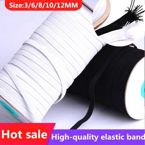 5 Yards 3/6/8/10/12mm Elastic Bands Rope Rubber Hair Ribbons Sewing Webbing Tapes Waist Shoes Belt DIY Garment Accessories