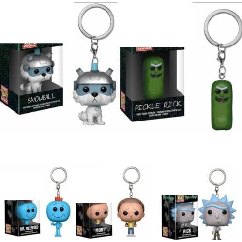 Funko Rick Snowball Morty Pickle Rick Keychain Action Figure Collection Toy For Children Xmas Gift