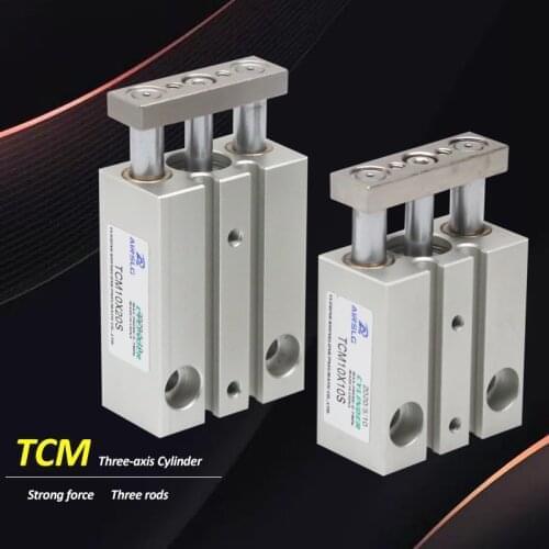 Compact Guide Cylinder bore size 16mm stroke 10-150mm Thin cylinder with rod Three axis three bar TCM16X50S TCL16X20S