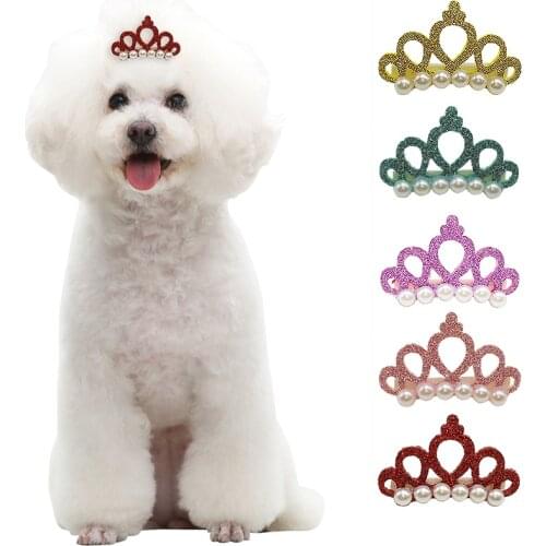 Beautiful Pet Accessories Durable Dogs Hair Clip Dog Headwear Crown Shaped Hairpins for Puppy Cat Portable Pet Supplies