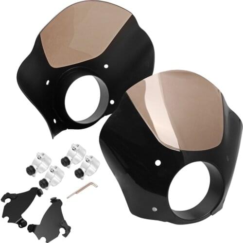 Motorcycle 39MM Gauntlet Headlight Fairing Windshield Mask Kit For Harley Sportster Iron XL 883 1200 48