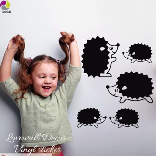 Cartoon Hedgehog Wall Sticker Baby Nursery Kids Room Cute Animal Hedgehog Wall Decal Children Room bedroom Vinyl Home Decor