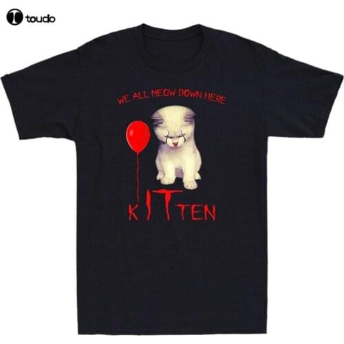 We All Meow Down Here Cat Kitten Clown Halloween Scary Cat Funny Mens T-Shirt