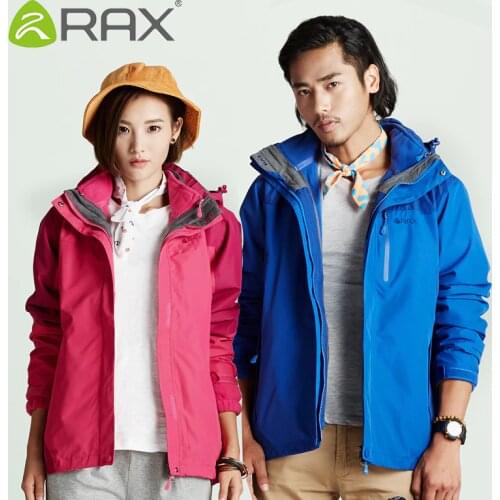 Rax Men Softshell Winter Waterproof Hiking Jacket Women Outdoor Hiking Jacket Windbreaker 3 in1 Softshell Jacket Fleece Jackets