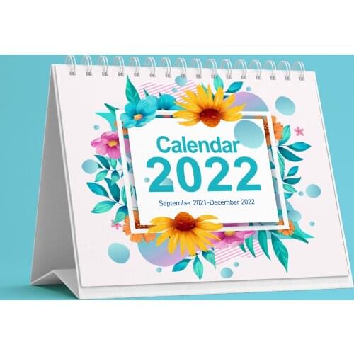 2021-2022 Desk Calendar 16 Monthly Calendar Planner 9.0 x 7.7 Inches Twin-Wire Bound with Memo Pages Julian Dates for Planning