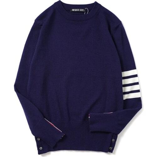 New 2021 Men Luxury gentleman Embroidered classic Striped Knit Casual Sweaters pullover Asian Size High quality Drake #040