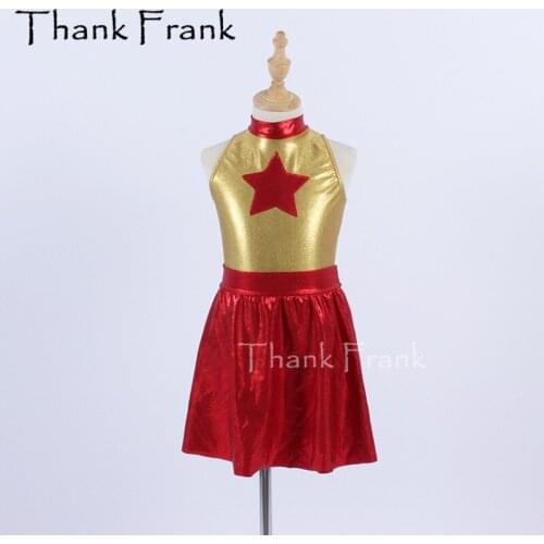 New Girls Sleeveless Dance Dress Kids Adult Metallic Red Jazz Modern Costumes Women Dresses For Dancing Bodysuit Dancewear C621