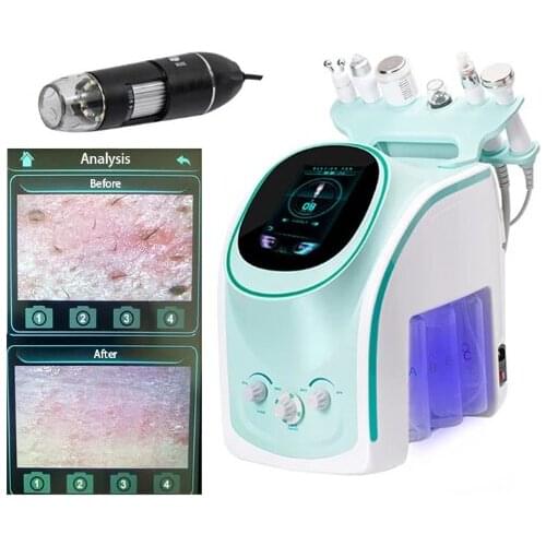 New Design 6in1 H2O2 Hydrafacial Skin Analyze Deep Pore Vacuum Sprayer Water Peel Hydra Skin Lift Anti-aging Beauty Machine