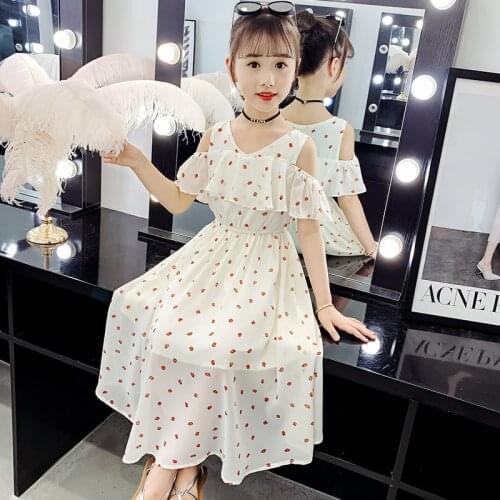 Girl Dress 2021 Summer Floral Pattern Beach Dress For Girl Bohemia Children Dresses Costume For Girls Teen 5 6 7 8 9 10 12 Years
