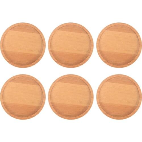 Pots Trays Bonsai Succulent Plant Saucer Durable Round Garden Tool Bamboo Lightweight Indoor & Outdoor 6pcs Base Stander