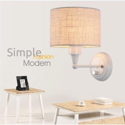 Simple Creative Fabric With Switch Wall Sconce Modern Wall Light Fixtures For Bedroom Wall Lamp Home Lighting Lampara Pared