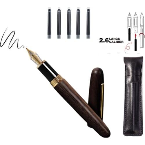 Jinhao 9056 Fountain Pen Natural Handmade Wood Fountain Pen Wooden Pen F/Calligraphy Bent Nib Fashion Writing Ink Pen Gift