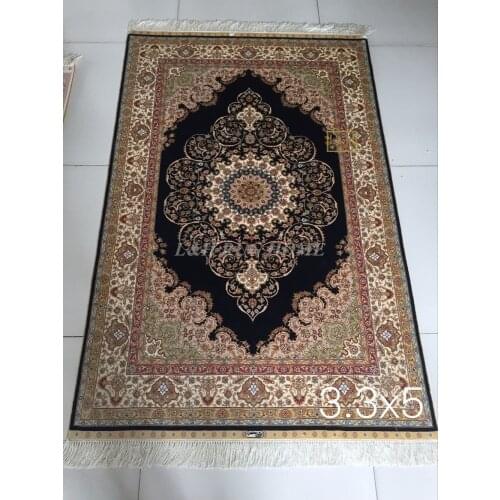 Free shipping 3.3'X5' 230 Line Handmade Silk Oriental Persian Rug hand Knotted silk carpet for home decoration