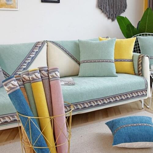 Chenille Sofa cushion 2019 New four seasons universal fabric living room non-slip cushion full bag back towel Nordic sofa cover