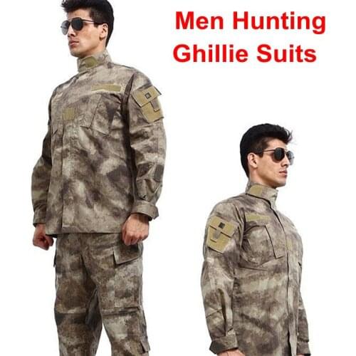 Tactical Camo Pants+Shirt Camouflage Clothes Military Hunting Airsoft Army Sniper Uniform Sniper USMC Suit Combat Uniform