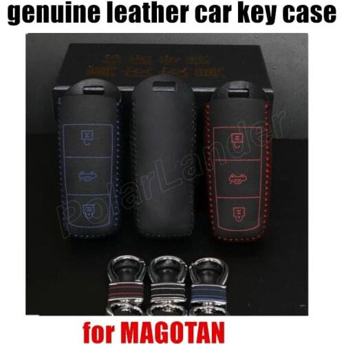 Only Red high quality car key case sewing Hand car key cover case Genuine quality leather fit for VOLKSWAGEN CC MAGOTAN