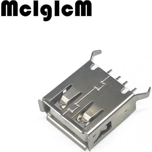 USB 2.0 4 Pin A Type Female Socket USB Connector with Curly Mouth Straight Pin