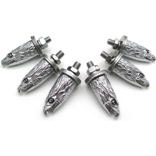 Aftermarket free shipping motorcycle parts 6 PCS Chrome Eagle Head Bolts Screws For License Plate Tag Frame Windshield Trim