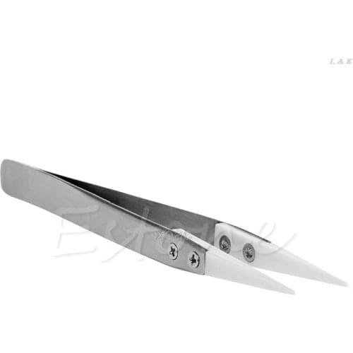 Heat Resistant Stainless Steel Ceramic Tweezers Pointed Tip For Coils M13 dropship