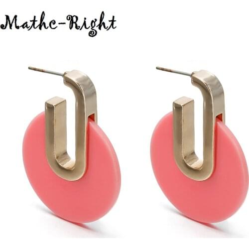Match-Right Women Statement Round Acrylic Earrings for Women Korean Dangle Drop Earring Pendant Aretes De Mujer SP748
