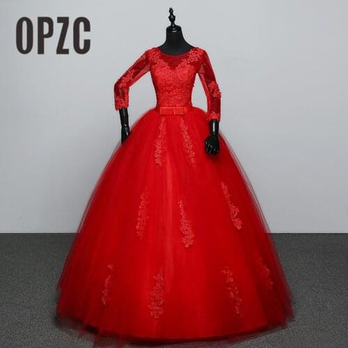 Plus size White Red Wedding dress 2020 New Arrival Spring Summer 3 Quarter Sleeve Sweet Princess Bridal Gowns Vestidos De Novia