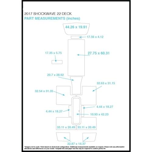 2017 Shockwave 22 Deck Swim Step & Cockpit Pad Boat EVA Teak Decking 1/4" 6mm