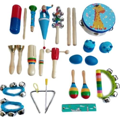22 PCS Orff Musical Instruments Set Children Early Childhood Music Percussion Toy Combination Kindergarten Teaching Aids