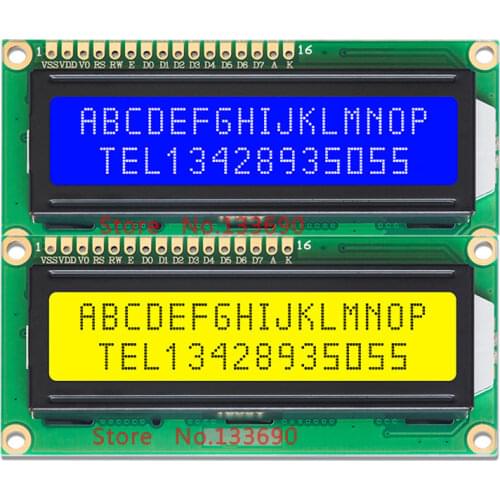 3.3V 5V 1602 16x2 LCD Display Module HD44780 Drive Yellow Or Blue Screen IIC Adapter For SPI or Paraller 51 STM MCU UNO Project