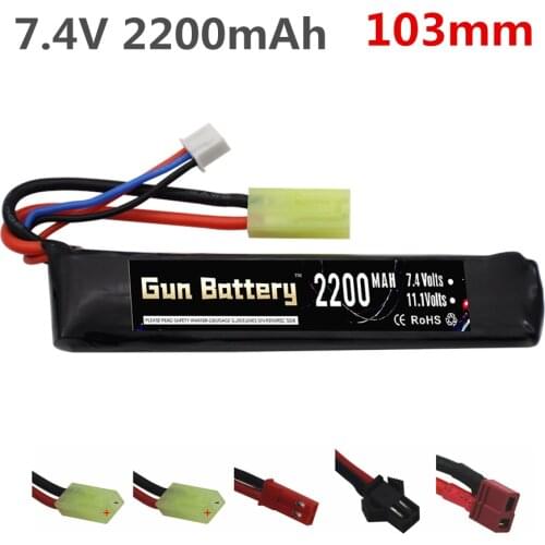 7.4v 2200mAh Lipo Battery for Water Gun 2S 7.4V battery for Mini Airsoft BB Air Pistol Electric Toys Guns Parts Tamiya Plug
