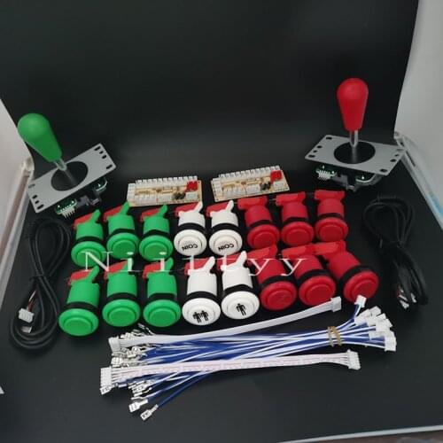Arcade DIY KIT American Style SANWA Joystick HAPP COIN 2 Player Push Button Micro Switch Zero delay encoder For PC Raspberry pi
