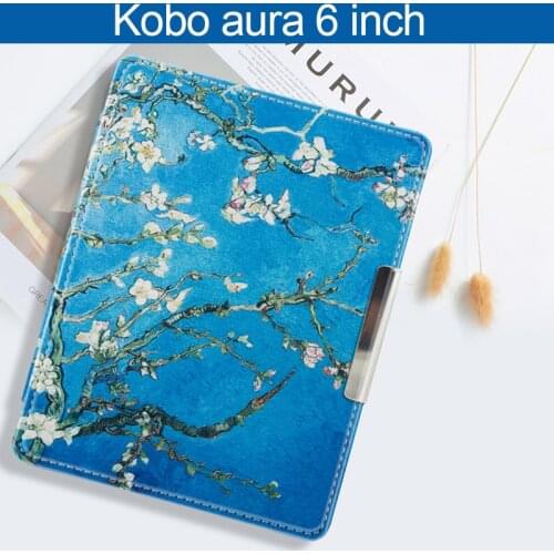 PU Leather Case for Kobo Aura 6" 2013 Magnetic Cover Case for Kobo Aura N514 e-book eReader Smart Funda Capa Auto Sleep Wake