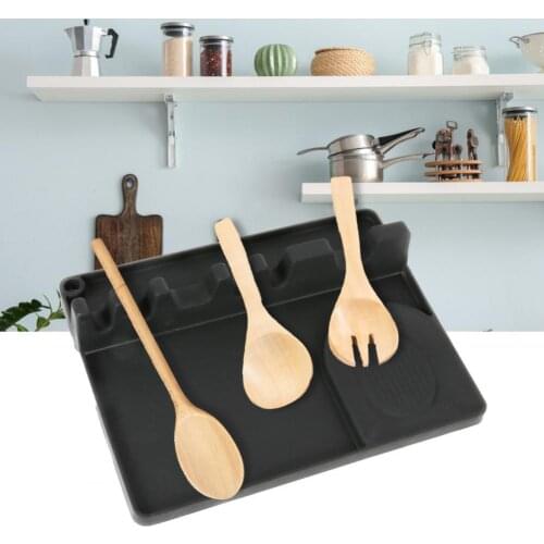 Spoon Holder Multifunctional 2 in 1 Silicone Household Ladle Rack for Kitchen
