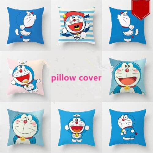 16 Styles 40*40cm Unstuffed Doraemon Pillow Cute Blue Cat Pillow Case Cat Cushion Cover Cartoon Cover Unfilled Case Girls Gift