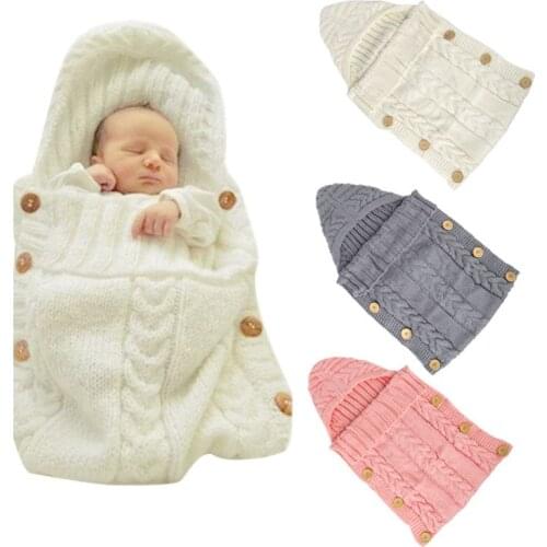 Baby Blanket Baby Solid Kintted Sleeping Blanket Stroller Bedding Winter Warm Babies Accessories Newborn Photography Props