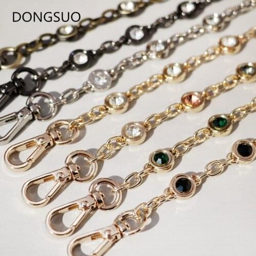 Designer chain strap Decoration blue stone black metal chain handbag bag purse replacement Accessories Hardware quality