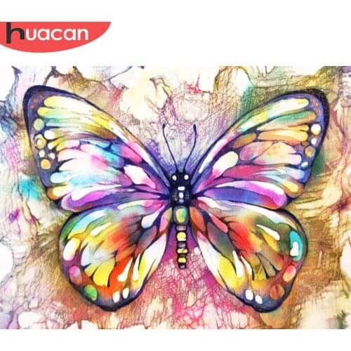 Huacan Diamond Painting Butterfly Diy Diamond Embroidery Mosaic Picture Rhinestone Handmade Kits Animal Pattern Home Decor
