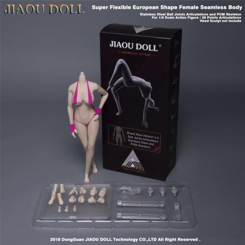 JIAOU 1/6 Scale European shape Female Seamless Body (big chest head sculpt not include) with Metal Skeleton