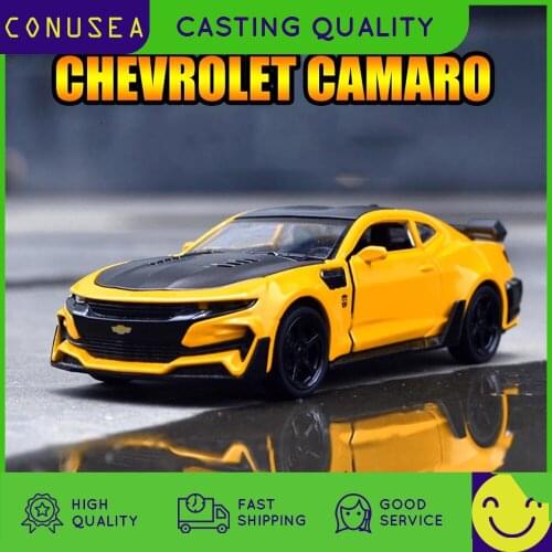 1/32 Diecasts & Toy Vehicles Chevrolet Camaro Toy Car Model Collection Metal Alloy Car Pull Back Light Music Toys for Children
