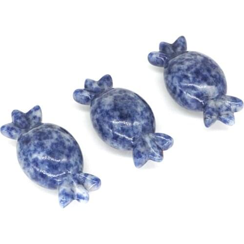 Candy Statue Natural Gemstone Blue Spot Jasper Crystal Healing Carved Rock Festival Gift 2.2"